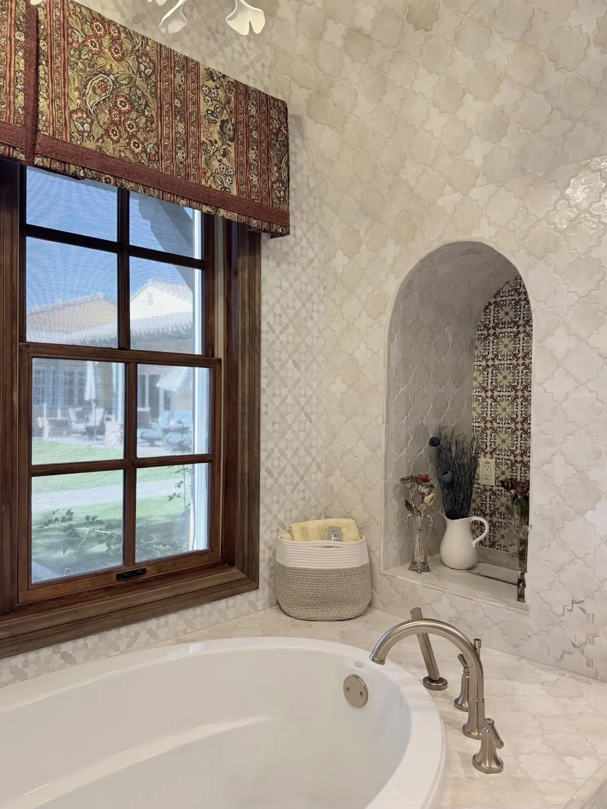 Remodelled bathroom with tiled walk-in shower